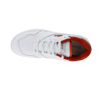LACOSTE LINESHOT 124 2 SMA Scarpe da uomo in vera pelle, sneakers traspiranti con soletta OrthoLite, scarpe stringate, bianco/rosso