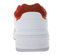 LACOSTE LINESHOT 124 2 SMA Scarpe da uomo in vera pelle, sneakers traspiranti con soletta OrthoLite, scarpe stringate, bianco/rosso