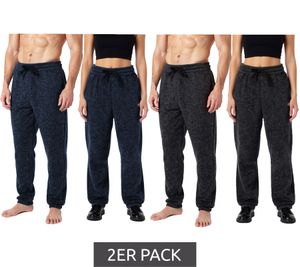 NANGAPARBAT - Pack de 2 pantalones de forro polar para mujer y hombre, antibolitas y antiestáticos, con certificación OEKO-TEX Standard 100, en gris/negro o azul oscuro.