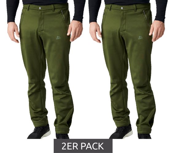 Confezione risparmio da 2 pantaloni softshell da uomo DANISH ENDURANCE con pantaloni outdoor in pile 157000 Verde
