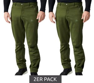 Confezione risparmio da 2 pantaloni softshell da uomo DANISH ENDURANCE con pantaloni outdoor in pile 157000 Verde