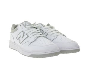 Zapatillas New Balance 480 para hombre, de piel auténtica y con plantilla Ortholite, caña baja, BB480LGM, blanco/gris
