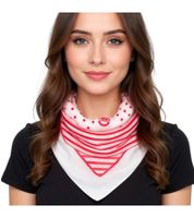 4er Pack DELMAO Halstuch mit verschiedenen Mustern Alltags-Tuch 8168 3644 Weiß/Schwarz/Rot