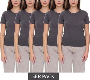 5er Sparpack ELEVATE Heros Damen T-Shirt schlichtes Baumwoll-Shirt 150 g/m2 Basic-Shirt Unterzieh-Shirt 3802998 Dunkelgrau 5er Sparpack ELEVATE Heros Damen T-Shirt schlichtes Baumwoll-Shirt 150 g/m2 Basic-Shirt Unterzieh-Shirt 3802998 Dunkelgrau