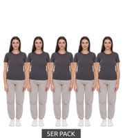 5-pack ELEVATE Heros Women's T-Shirt, Plain Cotton T-Shirt, 150 g/m², Basic T-Shirt, Undershirt, 3802998 Dark Gray
