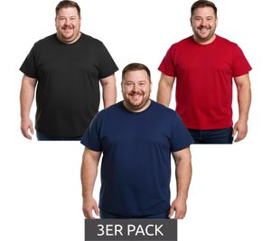 3er Sparpack ELEVATE Heros Herren T-Shirt auch in 4XL & 5XL schlichtes Baumwoll-Shirt 150 g/m2 Basic-Shirt Unterzieh-Shirt Große Größen Rot, Schwarz oder Navy 3er Sparpack ELEVATE Heros Herren T-Shirt auch in 4XL & 5XL schlichtes Baumwoll-Shirt 150 g/m2 Basic-Shirt Unterzieh-Shirt Große Größen Rot, Schwarz oder Navy