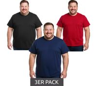 3-pack ELEVATE Heros men's T-shirt, also available in 4XL & 5XL. Plain cotton shirt, 150 g/m² basic shirt, undershirt, plus sizes. Red, black, or navy.