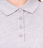 5er Sparpack SANTINO Mika Damen Polo-Shirt aus Bio-Baumwolle Polo-Hemd mit 4er Knopfleiste Kurzarm-Shirt meliert 210 gr/m2 Grau
