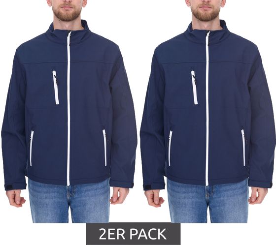 2-Pack Value Pack: SANTINO Men's Water-Repellent Softshell Jacket, Outdoor Jacket, Everyday Jacket, 1009676 Blue