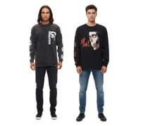 RE:COVERED X Studio Canal Evil Dead 2 oder Halloween Herren Langarm-Shirt mit Film-Print Baumwoll-Longsleeve Pullover Schwarz