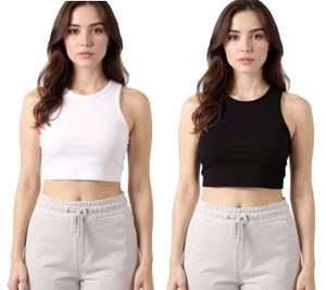 ZEGY Damen Crop-Top Tank-Top geripptes Baumwoll-Shirt ärmellos 1085 Schwarz oder Weiß ZEGY Damen Crop-Top Tank-Top geripptes Baumwoll-Shirt ärmellos 1085 Schwarz oder Weiß