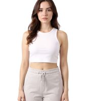 ZEGY Women's Crop Top Tank Top Ribbed Cotton Sleeveless Shirt 1085 Black or White