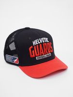 2er Sparpack European League Of Football Helvetic Guards Trucker Caps tiefschwarz/tomatenfarben