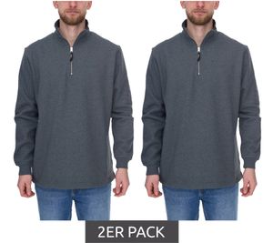 2er Sparpack SANTINO Alex Herren schlichter Troyer-Pullover Herbst-Pulli mit Baumwollanteil Freizeit-Pullover Dunkelgrau 2er Sparpack SANTINO Alex Herren schlichter Troyer-Pullover Herbst-Pulli mit Baumwollanteil Freizeit-Pullover Dunkelgrau