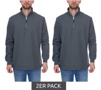 Suéter de cuello alto liso SANTINO Alex para hombre, gris oscuro, paquete económico de 2