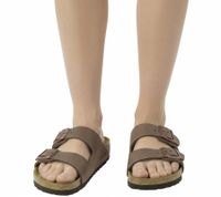 Ciabatte BIRKENSTOCK Arizona in pelle nabuk per uomo e donna, prodotte in Germania, modello stretto 352203 o 1027039, in marrone o kaki