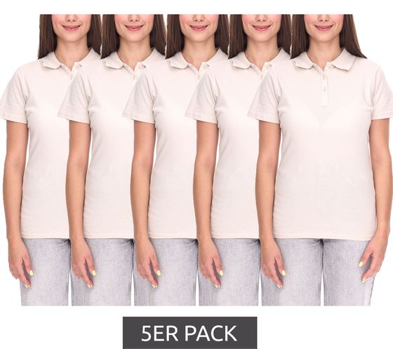5er Sparpack ELEVATE Helios Damen Polo-Shirt Baumwolle Polo-Hemd Pique-Strick 180 g/m² 3810790 Beige