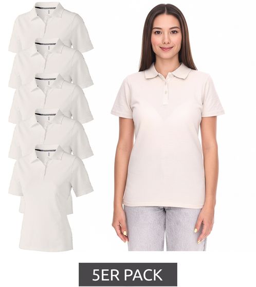 5er Sparpack ELEVATE Helios Damen Polo-Shirt Baumwolle Polo-Hemd Pique-Strick 180 g/m² 3810790 Beige