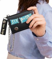 Sex Pistols Punkrock-Band Portemonnaie mit Logo-Schriftzug Geldbeutel Schwarz/Blau