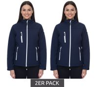 2er Sparpack SANTINO Damen wasserabweisende Softshell-Jacke Outdoor-Jacke Alltags-Jacke 1018311 Blau