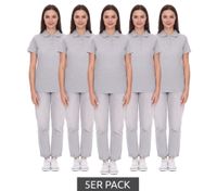 5-Pack ELEVATE Helios Women's Polo Shirt, Cotton Pique Knit, 180 g/m², 3810794 Gray