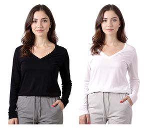 ZEGY Damen Pullover dünner Longsleeve mit V-Ausschnitt Sommer-Shirt 1078 in Schwarz oder Weiß ZEGY Damen Pullover dünner Longsleeve mit V-Ausschnitt Sommer-Shirt 1078 in Schwarz oder Weiß