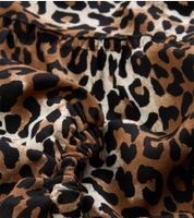 wildes Damen Sommer-Kleid Animalprint-Kleid mit Ballonärmeln kurzes Mini-Kleid 973887 Braun