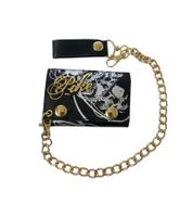 Cartera Pike Apparel con accesorios punk y letras del logo, negra/plateada