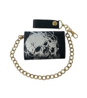 Cartera Pike Apparel con accesorios punk y letras del logo, negra/plateada