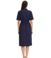 elegantes Damen Midi-Kleid mit Reverskragen Herbst-Kleid Langarm-Kleid 934680 Dunkelblau