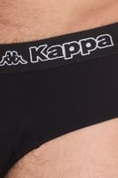 3er Sparpack Kappa Herren Slip mit Baumwoll-Stretch Unterwäsche mit Logobund Unterhose 711167 Schwarz, Blau oder Grau