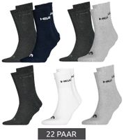 22 pairs of HEAD All Sports socks for men and women, training socks, sports socks 701236921 in black, blue, gray, and white