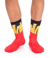 4 pares de calcetines de algodón TASTIQ con estampado de patatas fritas, calcetines largos en una elegante caja de regalo con bolsa para patatas fritas TAS/1/CSX2/FRI, rojo/amarillo/negro/azul claro