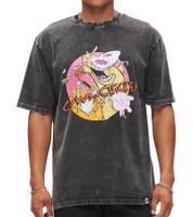 RE:COVERED X Cartoon Network Herren T-Shirt mit Comic Print Baumwoll-Shirt Rundhals-Shirt Grau oder Weiß