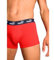 6er Pack PUMA Everyday Basic Boxer Herren Boxer-Shorts Baumwoll-Unterhose 701232894 003 Grau/Rot