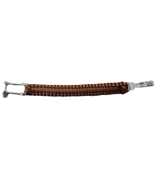Pulsera de Paracord I-BRACE, cuerda de supervivencia trenzada en una pulsera hecha de cuerda de paracaídas resistente al desgarro 550 Cord IB-1032 Marrón