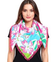 ZWILLINGSHERZ Lovely Flower Dreiecks-Tuch mit buntem Blütenmuster Mode-Tuch 30012-21 Pink/Bunt
