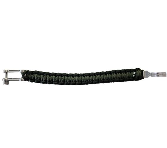 I-BRACE Paracord Armband Survival-Seil zum Armband geflochten aus reißfestem Parachute Grün/Schwarz