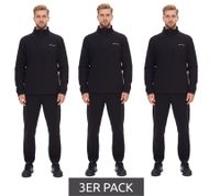 3er Sparpack LOTTO Herren Fleece-Sweater Trainings-Pullover mit Reißverschluss Sweat-Zipper MPFX1000NET Schwarz