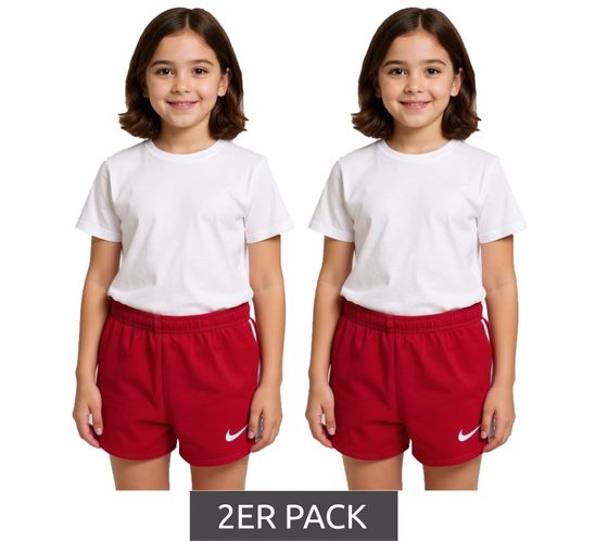 2-pack NIKE Stock Fast 2 children's training shorts with Dri-FIT technology. Soccer shorts for girls and boys. Sports shorts NT0305-657 Red