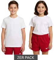 2er Sparpack NIKE Stock Fast 2 Kinder Trainings-Shorts mit Dri-FIT-Technologie Fußball-Shorts für Mädchen und Jungen Sport-Hose NT0305-657 Rot