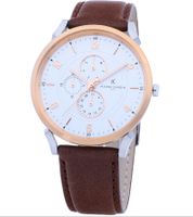 Pierre Cardin Herren Armband-Uhr mit Multi-Ziffernblatt analoge Quarz-Uhr 3ATM 44mm mit Leder-Armband in Braun/Rosegold/Silber oder mit Textil-Armband in Schwarz/Kupfer