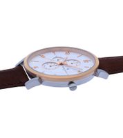 Pierre Cardin Herren Armband-Uhr mit Multi-Ziffernblatt analoge Quarz-Uhr 3ATM 44mm mit Leder-Armband in Braun/Rosegold/Silber oder mit Textil-Armband in Schwarz/Kupfer