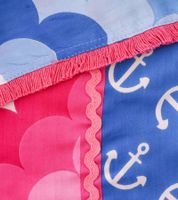 ZWILLINGSHERZ Schuppenmuster Anker Vierecks-Tuch mit Ankern und Schuppen Mode-Tuch 3016Q-0712-6 Pink/Blau/Weiß