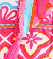 Foulard carré ZWILLINGSHERZ Flower Power à fleurs rétro, Foulard tendance 3016Q-0609-88 Rose/Turquoise/Multicolore