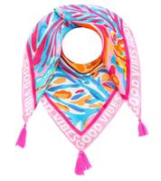 ZWILLINGSHERZ Korallenriff Vierecks-Tuch mit Korallen und Good Vibes Print Mode-Tuch 3016Q-2907-21 Pink/Bunt
