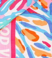 ZWILLINGSHERZ Korallenriff Vierecks-Tuch mit Korallen und Good Vibes Print Mode-Tuch 3016Q-2907-21 Pink/Bunt