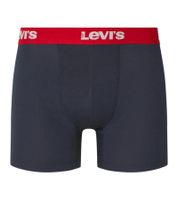 7er Pack LEVI`S Herren Boxershorts Baumwoll-Unterwäsche mit farblichen Akzenten am Bund in Geschenkbox 701225625 004 Navy/Rot/Weiß/Grau