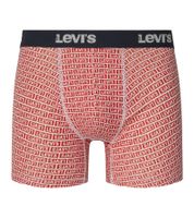 7er Pack LEVI`S Herren Boxershorts Baumwoll-Unterwäsche mit farblichen Akzenten am Bund in Geschenkbox 701225625 004 Navy/Rot/Weiß/Grau
