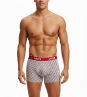 7er Pack LEVI`S Herren Boxershorts Baumwoll-Unterwäsche mit farblichen Akzenten am Bund in Geschenkbox 701225625 004 Navy/Rot/Weiß/Grau